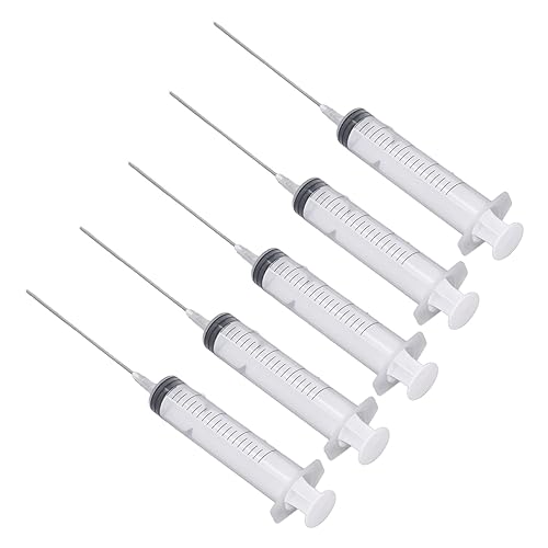 Cryfokt Nachfüllwerkzeug für Tintenstrahldrucker, wiederverwendbar, 5 Stück, 10 cm, flache Nadeln, 5 Spritzen, 20 ml, für Büro