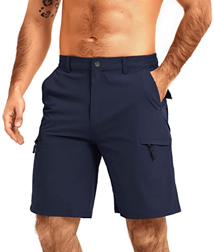 Mens Cargo Hiking Shorts Athletic Lightweight Shorts Running Quick Dry Casual Golf Fishing Shorts Outdoor Workout Navy 34 #TOP12