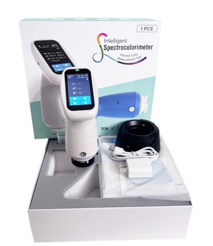 VTSYIQI Portable Spectrocolorimeter Color Measurement Tool with Two Apertures MAV Φ8mm/Φ10mm Accuracy 0.01 Combined Full Spectrum LED Light Source USB Interface