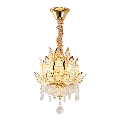 Lustre en cristal de luxe lotus plafonnier LED pour entrée raffinée