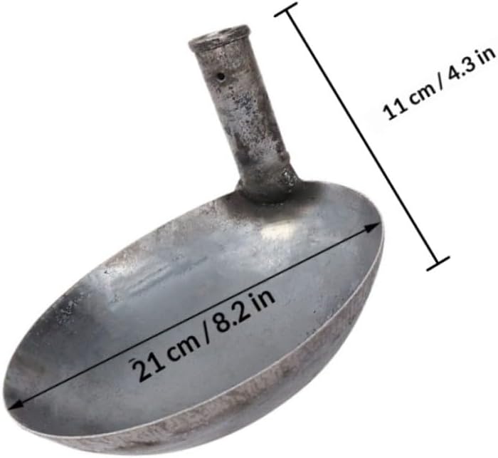 Thickened Large Iron Water Ladle Spoon with Long Handle 21cm Sturdy Kitchen Utensil for Household and Industrial Use