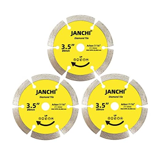 3.5-Inch Tile Diamond Blade, Diamond Cutting Wheel for Cuts Masonry, Porcelain, Slate, Stone, Cement Backer Board, 7/16" Arbor Compatible with All Dremel Ultra-Saws and RotoZip Saws