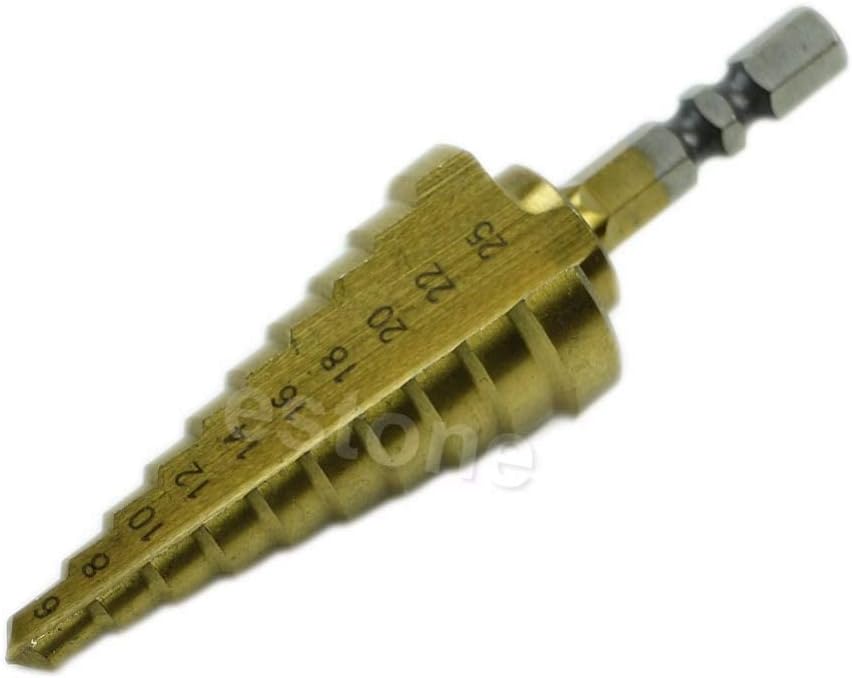 Ubersweet® 6mm to 25mm Steps Holes Cutter Step Cone Drill  Bit  Shank 1/4" New