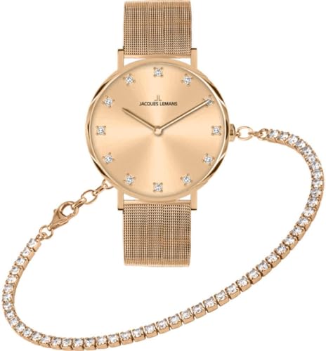Coffret montre et bracelet Jacques Lemans 1-2142C-SET pour sublimer vos tenues