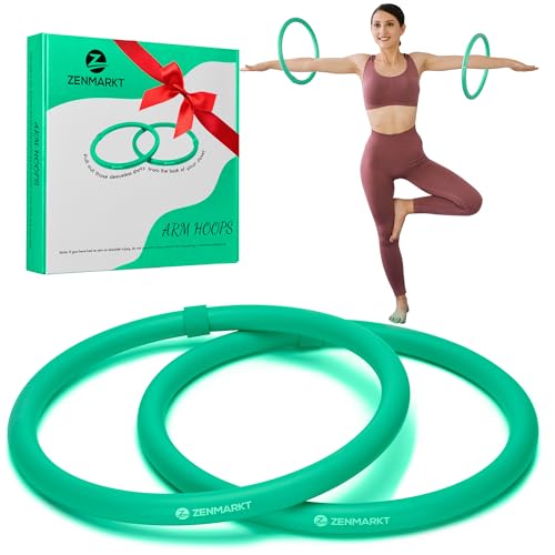 Arm Hoop - Mini Hula Hoop Reifen Erwachsene - Stärken Sie Arme und Schultern - Gewichteter Hula Hoop für Spaß Oberkörperübungen - Leichtes und tragbares Fitnessgerät für effektives Training (Grün)