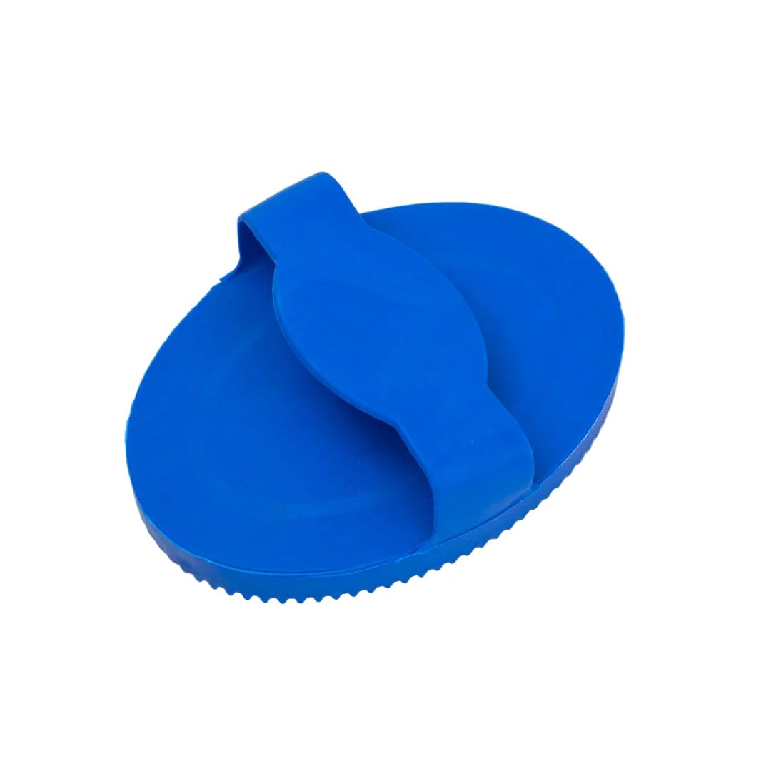 GS Equestrian & Country Round Rubber Curry Comb (Blue)