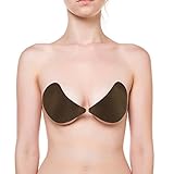 NuBra SE 558 Seamless U Strapless Adhesive Bra Demi Cup Sz Large, Chocolate Bragel USA