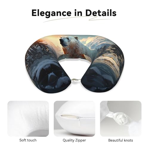 Almohada cervical de espuma viscoelástica U para viaje miniatura 3