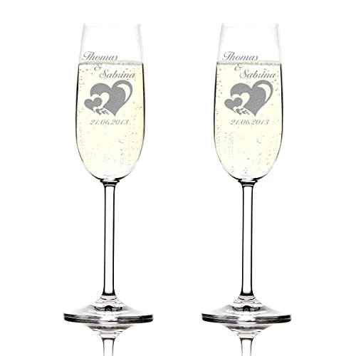 polar-effekt 2 bicchieri da spumante con incisione per spumante come idea regalo per spose e sposi in vetro da champagne personalizzato per ricevimento di setti