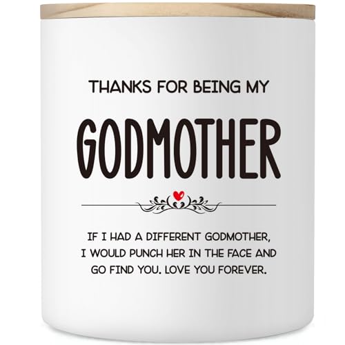 Godmother Gifts, 10OZ Funny Godmother Proposal Gift, Birthday Thank You Mother's Day Thanksgiving Gifts for Godmother from Godchild Goddaughter, Godson, Funny Scented Soy Candle