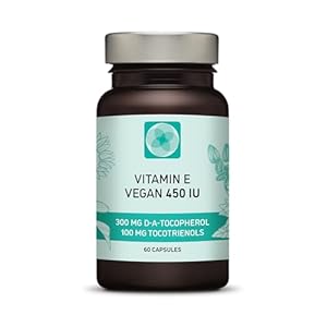 Vitamin E 450 IU 400mg Tocopherol + Tocotrienol Vitamin E Vegan – Alpha Tocopherol + All 4 Tocotrienols – Alpha Tocotrienol + Beta Tocotrienol + Delta Tocotrienol and Gamma Tocotrienol