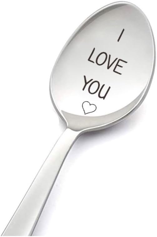 Anniversary Birthday Gifts for Husband Wife I Love You Spoon for Boyfriend Girlfriend Christmas Valentines Day Gift for Couple Spoon Gifts for Him Her 8 Inch Tea Spoons