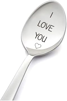 Anniversary Birthday Gifts for Husband Wife I Love You Spoon for Boyfriend Girlfriend Christmas Valentines Day Gift for Couple Spoon Gifts for Him Her 8 Inch Tea Spoons
