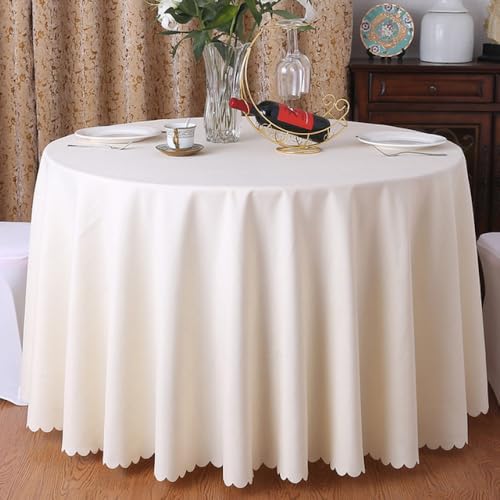 Couverture de table à manger ronde beige nappe décorative 320cm - 2