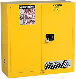 Sure-Grip Ex Flammable Liquid Storage Cabinet, 30 Gallon Reinforced Steel Fire Cabinet for Gasoline Storage, 2 Manual Close Doors, 44