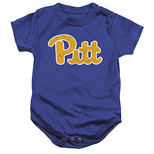 University of Pittsburgh Official Distressed Primary Logo Unisex Infant Snap Suit for Baby,Royal Blue, 6 Months