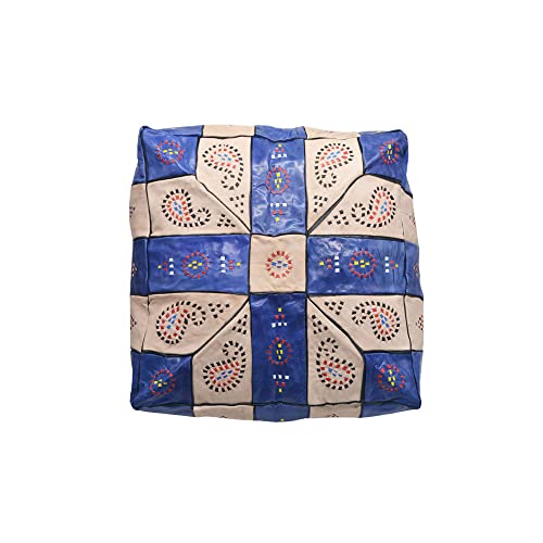 Puf Marroquí de Cuero 42 x 42 x 28 cm