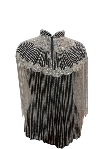 Zuho Women Hand Beaded Embellished Short Cape Poncho
