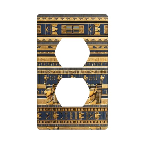 Phayah Placa de pared con diseño de frescos faraónicos egipcios, tamaño estándar, policarbonato termoplástico, doble enchufe