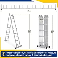 Ansobea 4x5 Aluminium Mehrzweckleiter, 20 Sprossen, 5,8 m – Ansicht 4