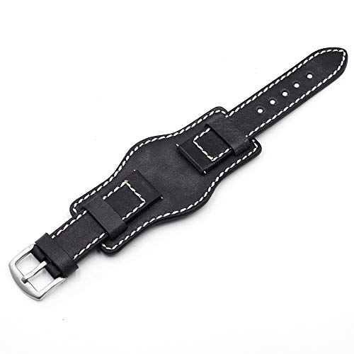 Onthelevel Leather Cuff Watch Strap 20mm 22mm 24mm Vintage Genuine Leather Watch Band with Mat for Men