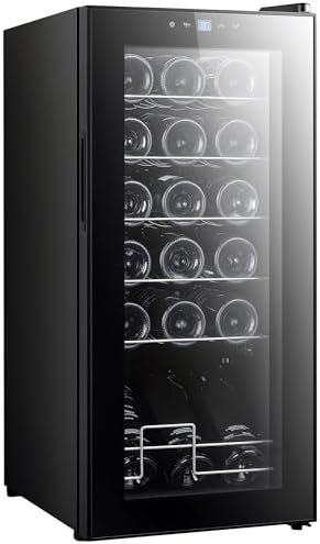 HOMCOM 50L Wine Cooler, 18 Bottles, 5-18° Freestanding Wine Fridg...