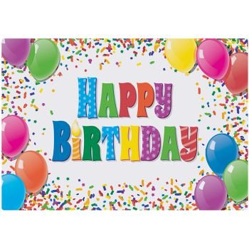 Hoffmaster 311081 Happy Birthday Paper Placemats 50 Per Pack cover