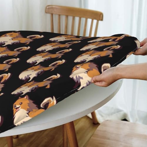 Nappe ronde dessin animé Poméranie imperméable lavable table 120 cm - 7