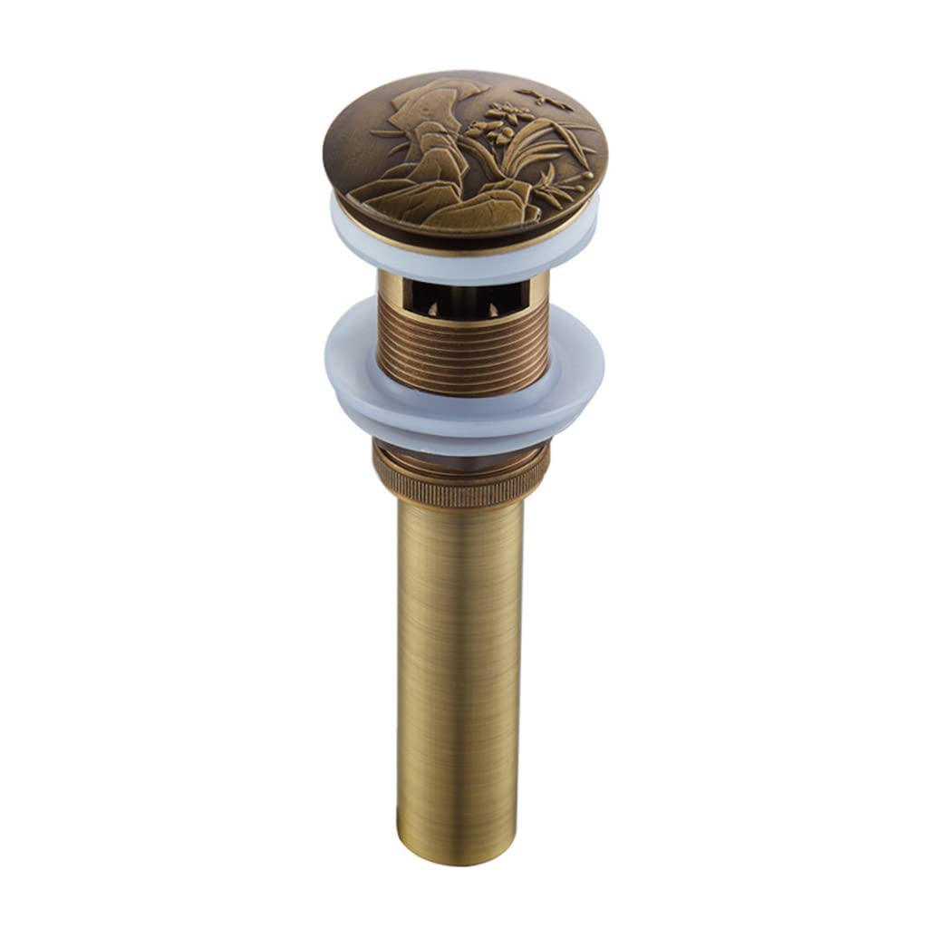 Jazuaiao C Bathroom Sink Drains Plug Detachable Bathtub Plug Antique Arved All Opper Bounce Ore Sink Accessories Basin
