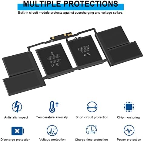 ARyee A1820 Battery Compatible with MacBook Pro 15" Model A1707 (Late 2016 Mid 2017) MLW72LL/A MLW82LL/A MLH32LL/A MPTU2LL/A, Replacement for A1820 A1707(EMC 3072 3162) 020-01728(11.4V 76Wh)