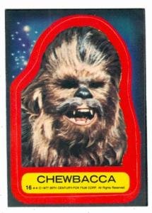 Star Wars card #16 Topps Sticker 1977 Chewbacca