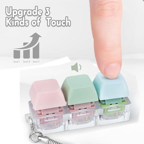 Image of 3-in-1 Colorful Keyboard Fidget Toys for Adults Mechanical Button Keyboard Clicker Keychain for Work Stress Relief (Random Colour)