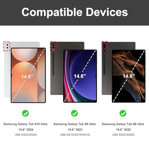 Image of Keyboard Case for Samsung Galaxy Tab S10 Ultra / S9 Ultra / S8 Ultra 14.6 inch, Smart Magnetic Detachable Wireless Bluetooth Keyboard, Slim Protective Folio Case with S Pen Holder, Auto Sleep /Wake