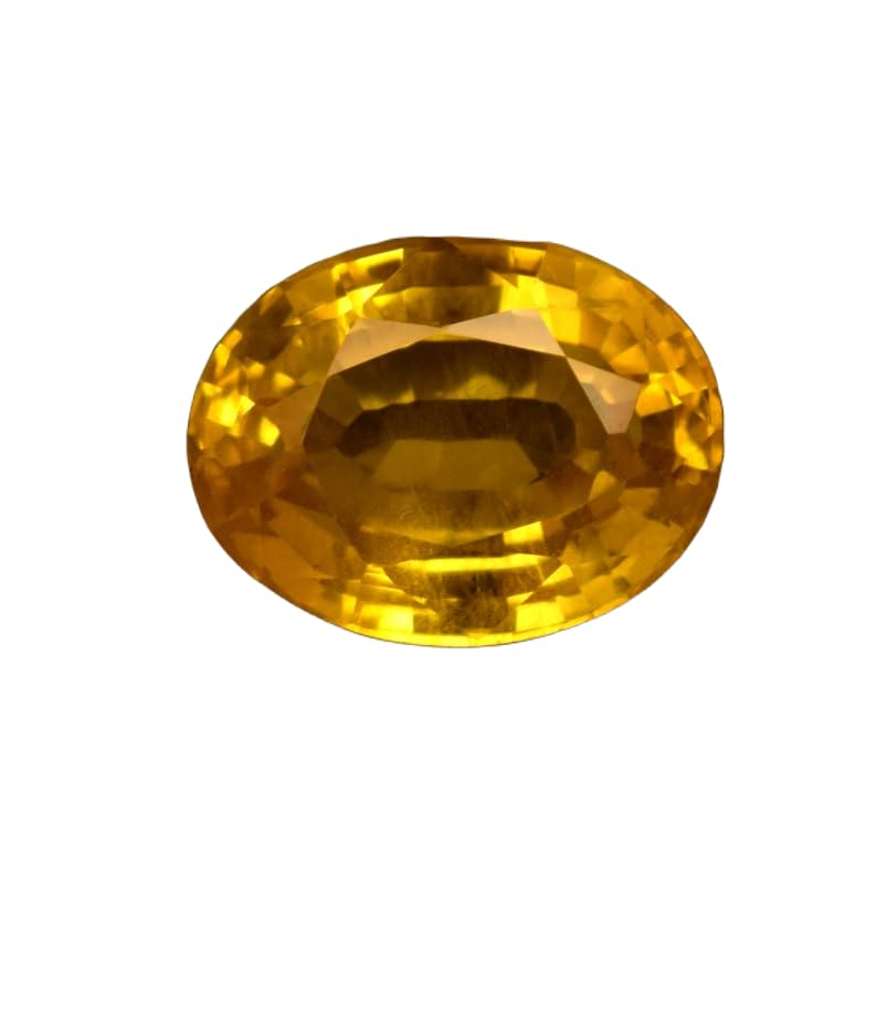Saphir jaune naturel ovale 12x9mm, une gemme de prestige unique pour vos créations de haute joaillerie