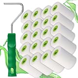 ToolSpace 20x Lackierwalze 5 cm mit Griff Superfein Schaumstoffrolle 50 kg/m³ Schaumstoff Dichte...