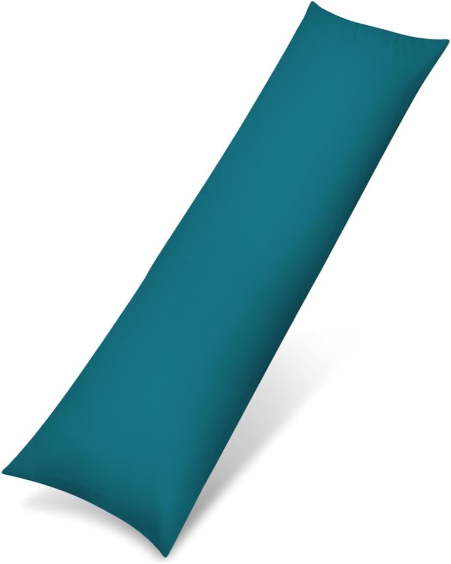 Allure Bedding Teal Bolster Pillow Cases - Soft & Breathable Polycotton Long Pillow Cover (, 5Ft (60") Kingsize Bed)