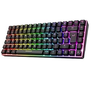 Spirit Of Gamer | Clavier Gamer sans Fil & Bluetooth RGB | Clavier TKL AZERTY Compact 65% | Touches Semi-Mécanique Rétroéclairé Dont 25 Anti-Ghosting | Compatible PC Gaming, Smartphone & Tablette