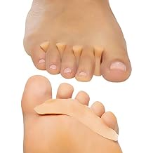 ZenToes Hammer Toe Straightener Crest with No Loop 4 Count Gel Spacer Splint and Crutch for Hammertoes, Overlapping and Mallet Toes Beige