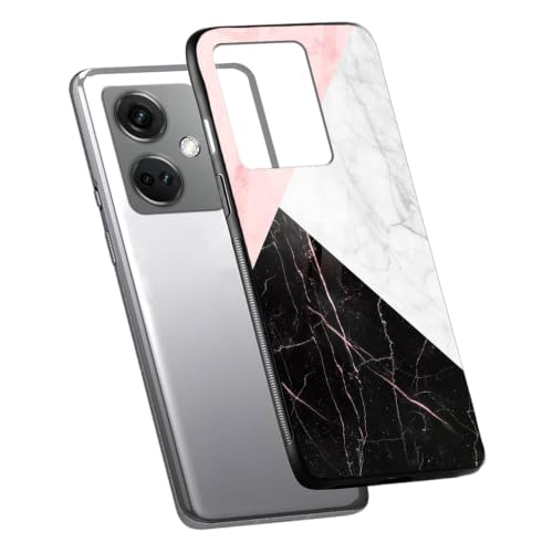 Image of COLORflow Back Cover Compatible with OnePlus Nord CE 3 5G | Beautiful Marble Black White Pink | Shockproof TPU Bumper Cover with Camera Protection Back Cover Compatible with OnePlus Nord CE 3 5G