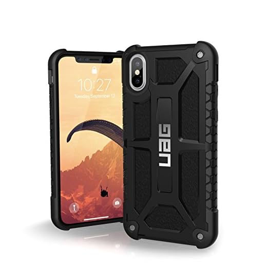 Urban Armor Gear Monarch per Apple iPhone Xs / X Custodia protettiva Cover con standard militare americano case [Compatibile con il Qi wireless, pelle] - nero