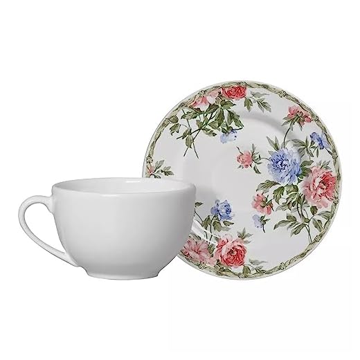 Xícara Chá com Pires Romântica 2 Alleanza 250 ml 6 un