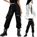 Femme Pantalon Casual Cargo Pantalon Gothique Pantalon Punk Pantalon Danse...