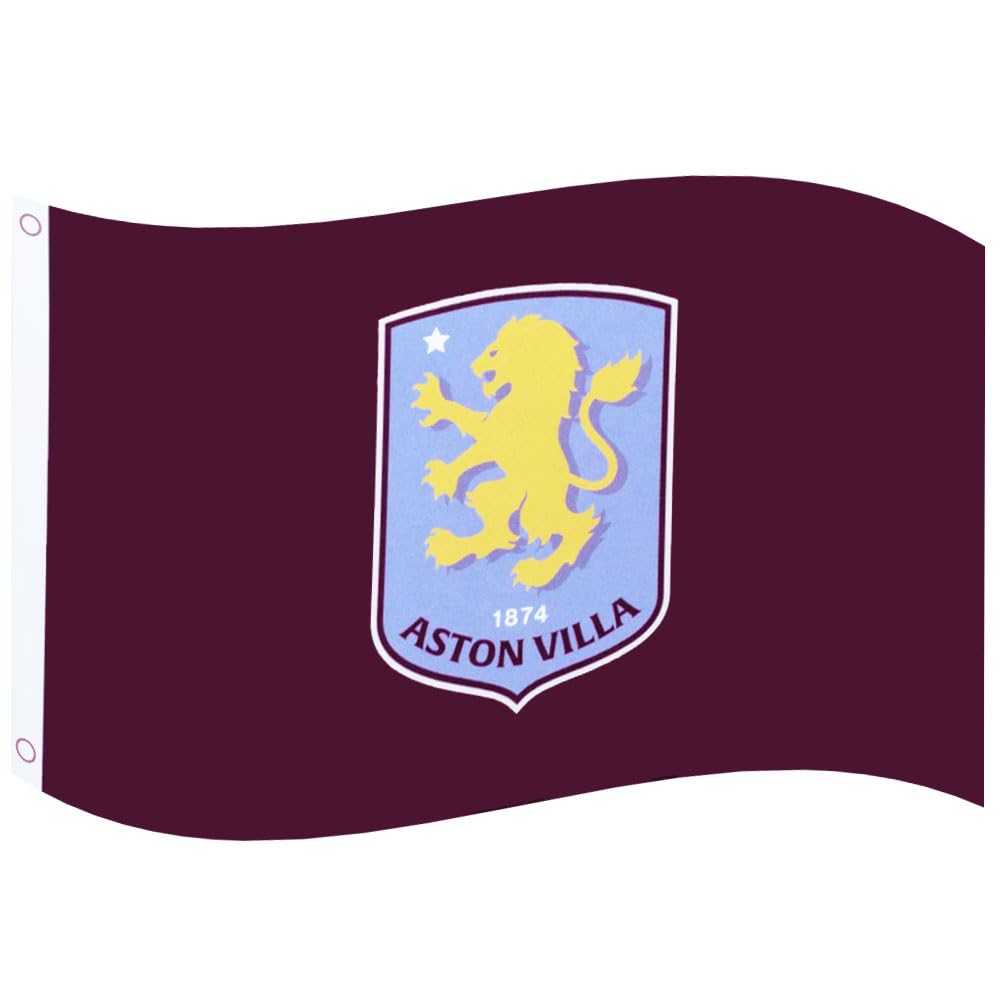 FOCO Aston Villa Football Club Official Flag, Core Crest Design, 5 x 3 Feet, Claret — image 1