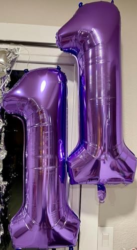 Image of 5 Balloon Numbers Birthday Decorations, 40In Purple Balloons for Men Women | Eye-catching Appearance, Perfect Decorative Centerpieces, Convenient Self-sealing Structure, Widely for Various Occasions