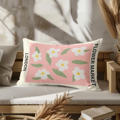 Housse coussin salon rectangulaire 50x75 taie oreiller soie motif fleurs - 4