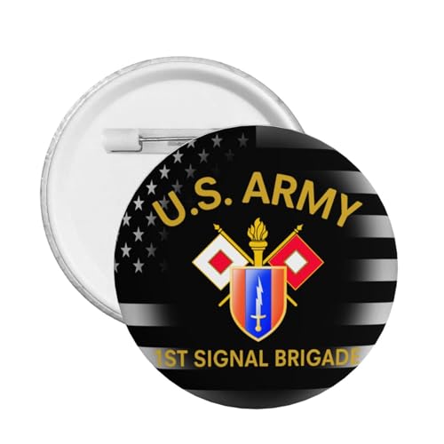 US Army 1st Signal Brigade Personalized Buttons Badges 1.2 Inch Round Badge Brooch Pins Fashion Decor
