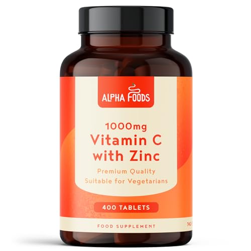 Vitamina C 1000 mg + Zinc 15 mg | 400 Comprimidos Vegetarianos (1+ Año) | Apoya el Sistema...