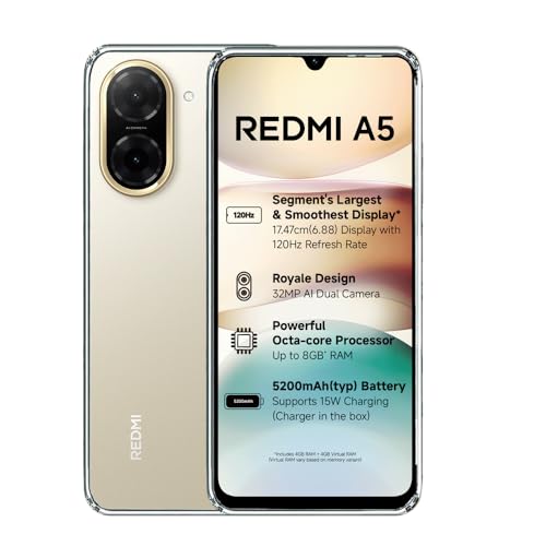 Image of Amazon Brand - Solimo Clear Back Cover Case for Redmi A5 5G | Shock Proof Design | Transparent Back Cover for Redmi A5 5G (TPU, Transparent)