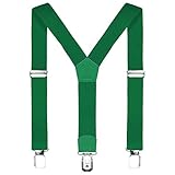 Längenverstellbar DonDon Kinder Hosenträger grün 2 cm schmal längenverstellbar für eine Körpergröße von 80 cm bis 110 cm bzw. 1-5 Jahre