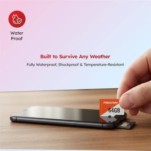 Image of Manomay 64GB Micro Memory Card, High Speed Storage Card for Smartphones, Tablets, Cameras (64 GB)